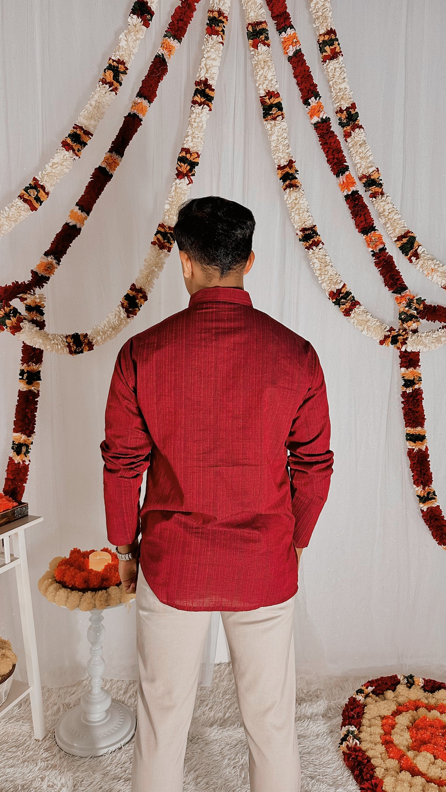 Maroon premium cotton kurta top