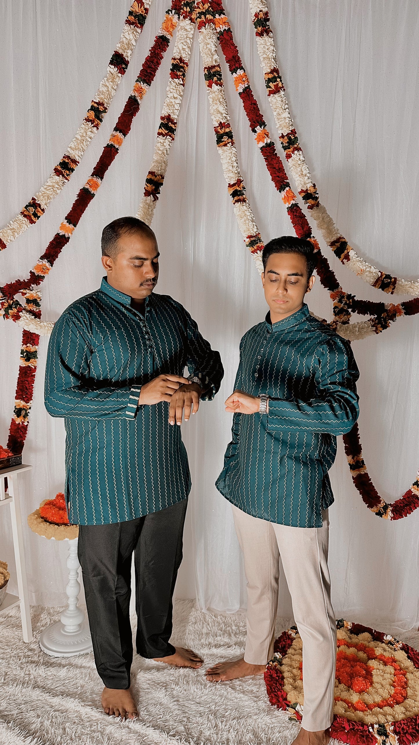 Oxford blue premium cotton kurta top