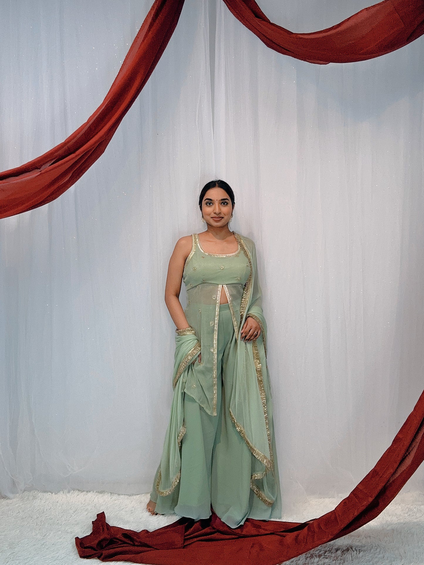 Slit georgette sherara