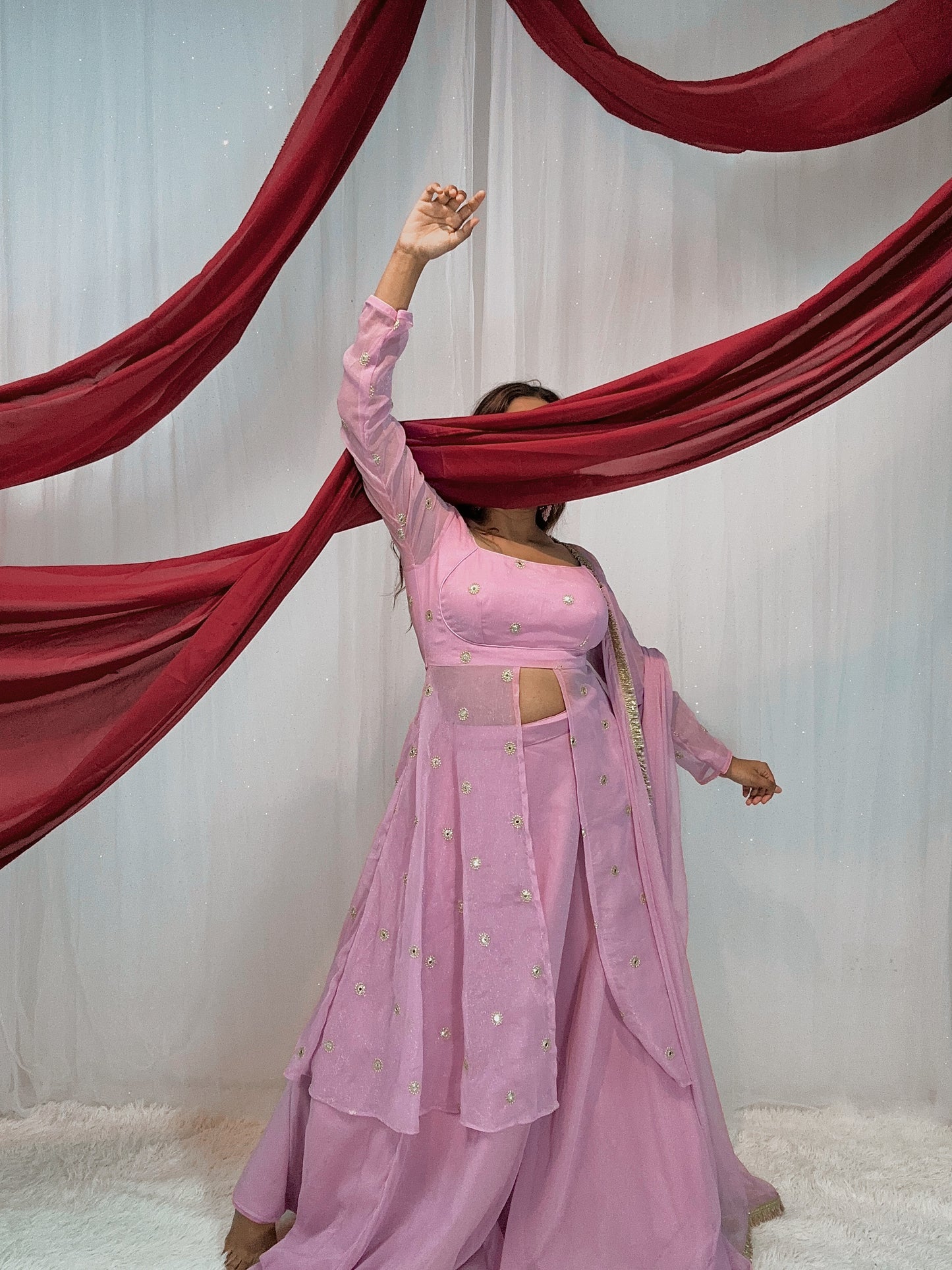 Slit georgette lehenga