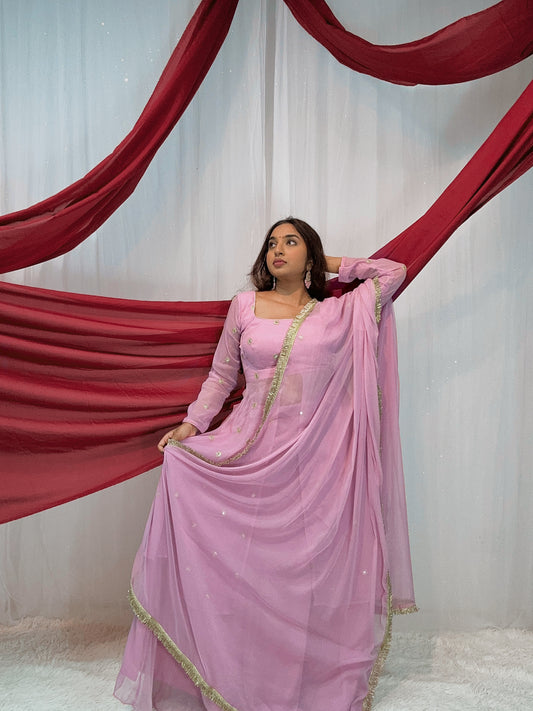 Slit georgette lehenga