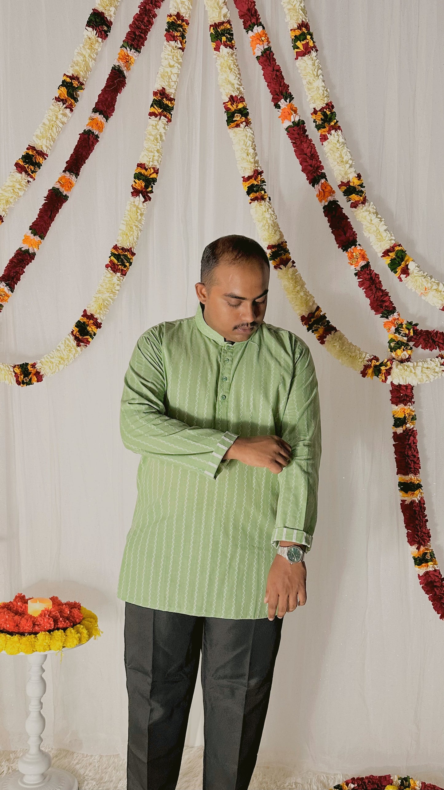 Mint green premium cotton kurta top