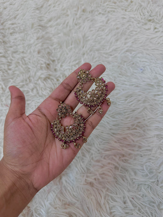 Maroon mehandi earrings