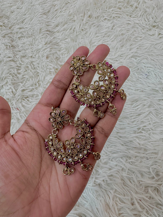 Maroon mehandi earrings