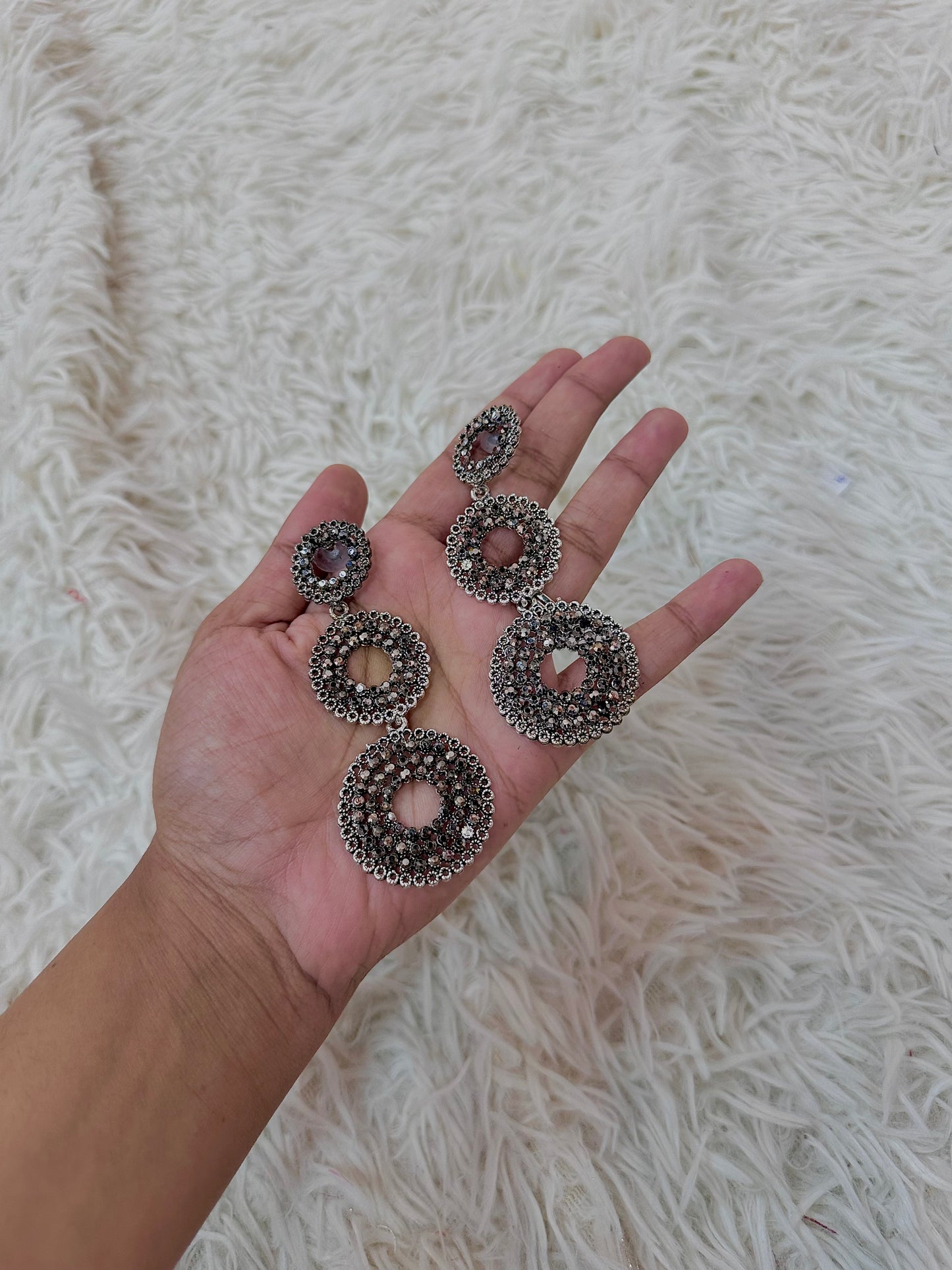 Black crystal earrings