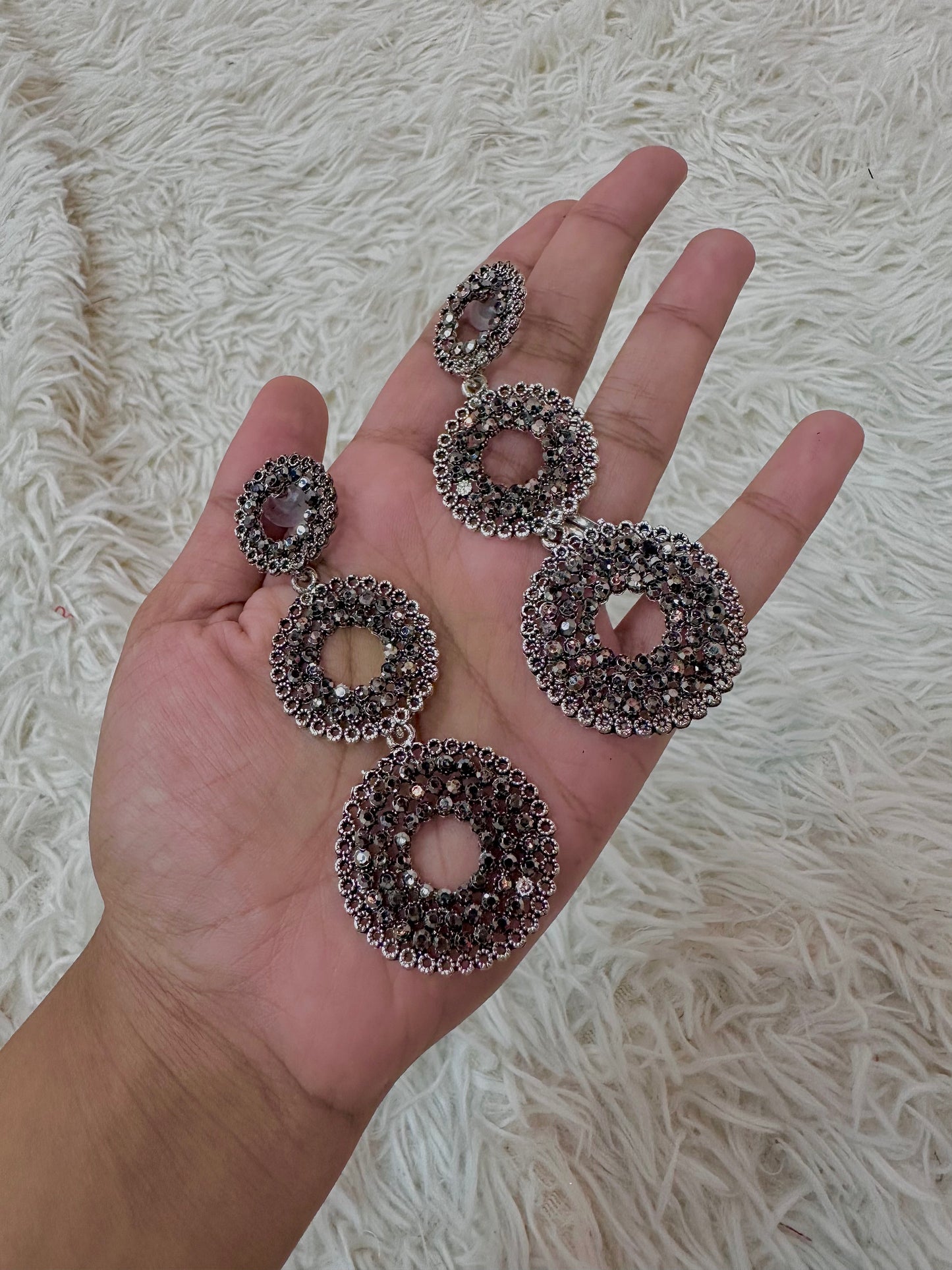 Black crystal earrings