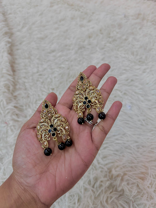 Black mehandi earrings