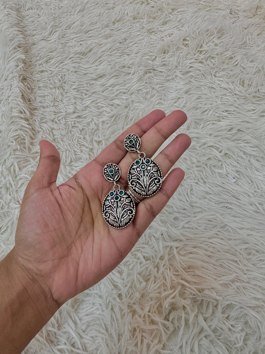 Oxidised silver earrings