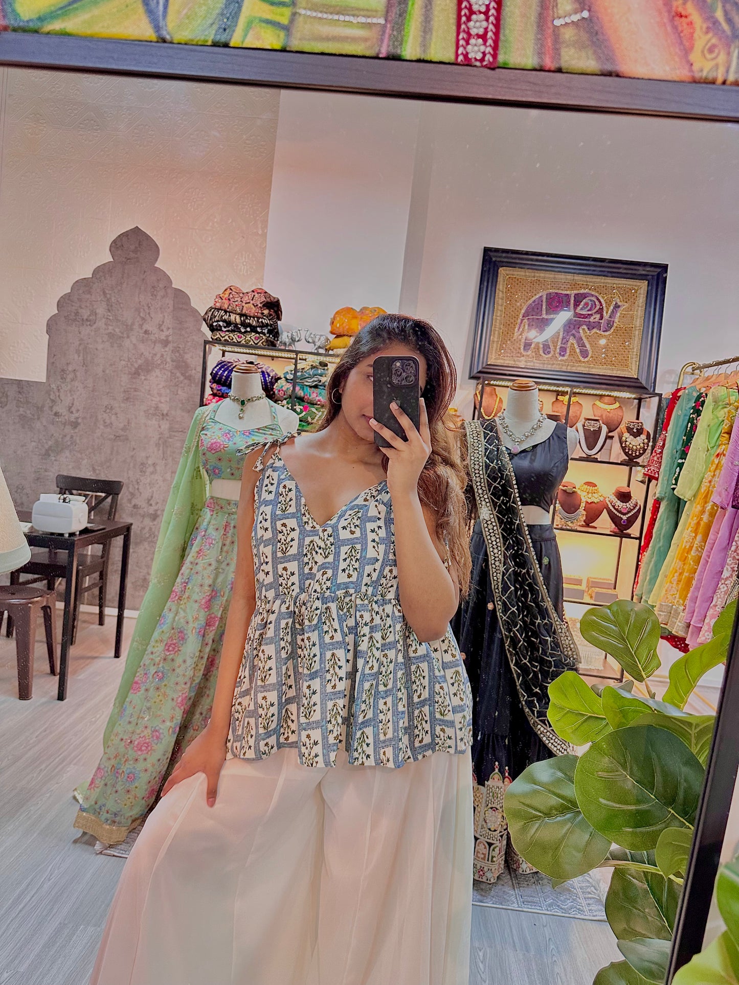 Baby blue short kurti