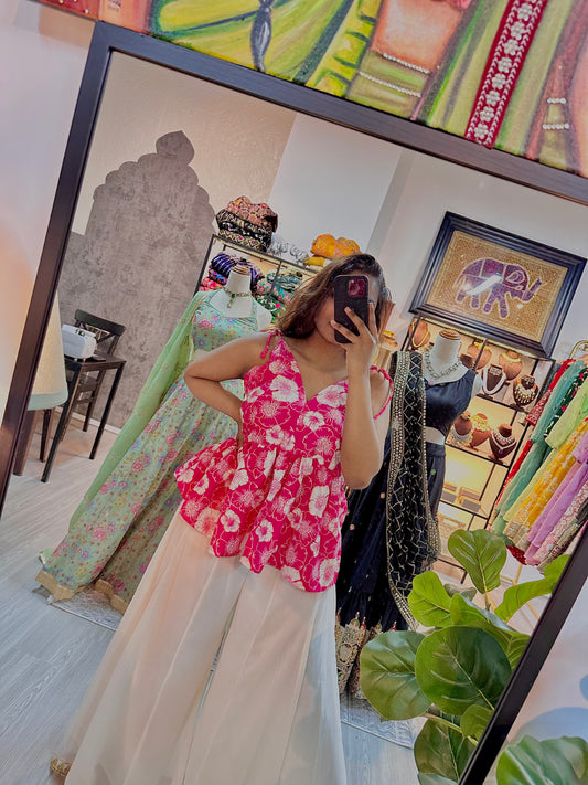 Short hot pink kurti