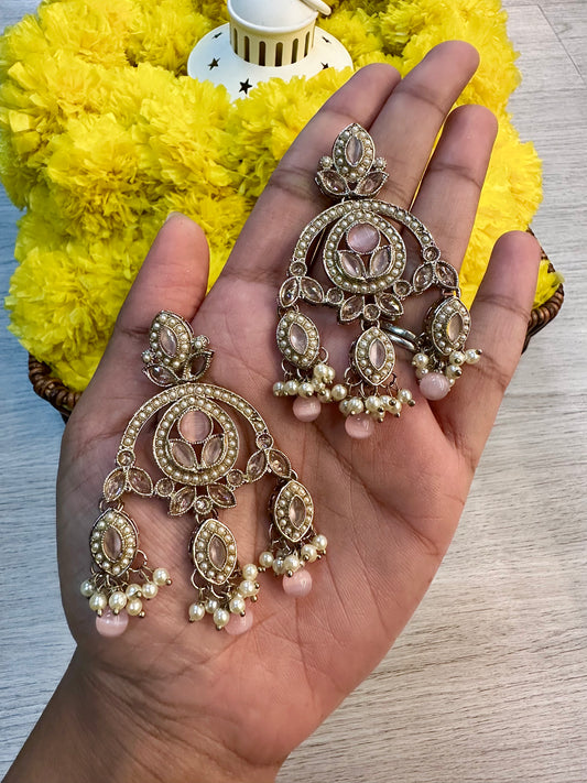 Baby pink mehandi earrings