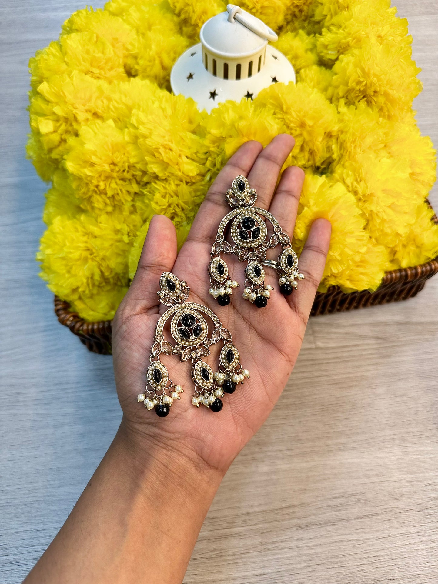 Black mehandi earrings