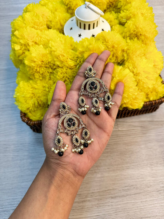 Black mehandi earrings