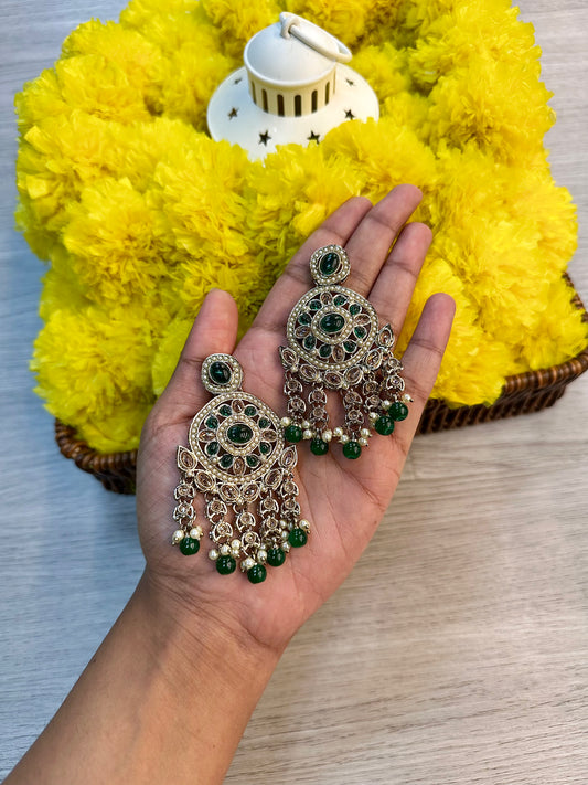 Emerald mehandi earrings
