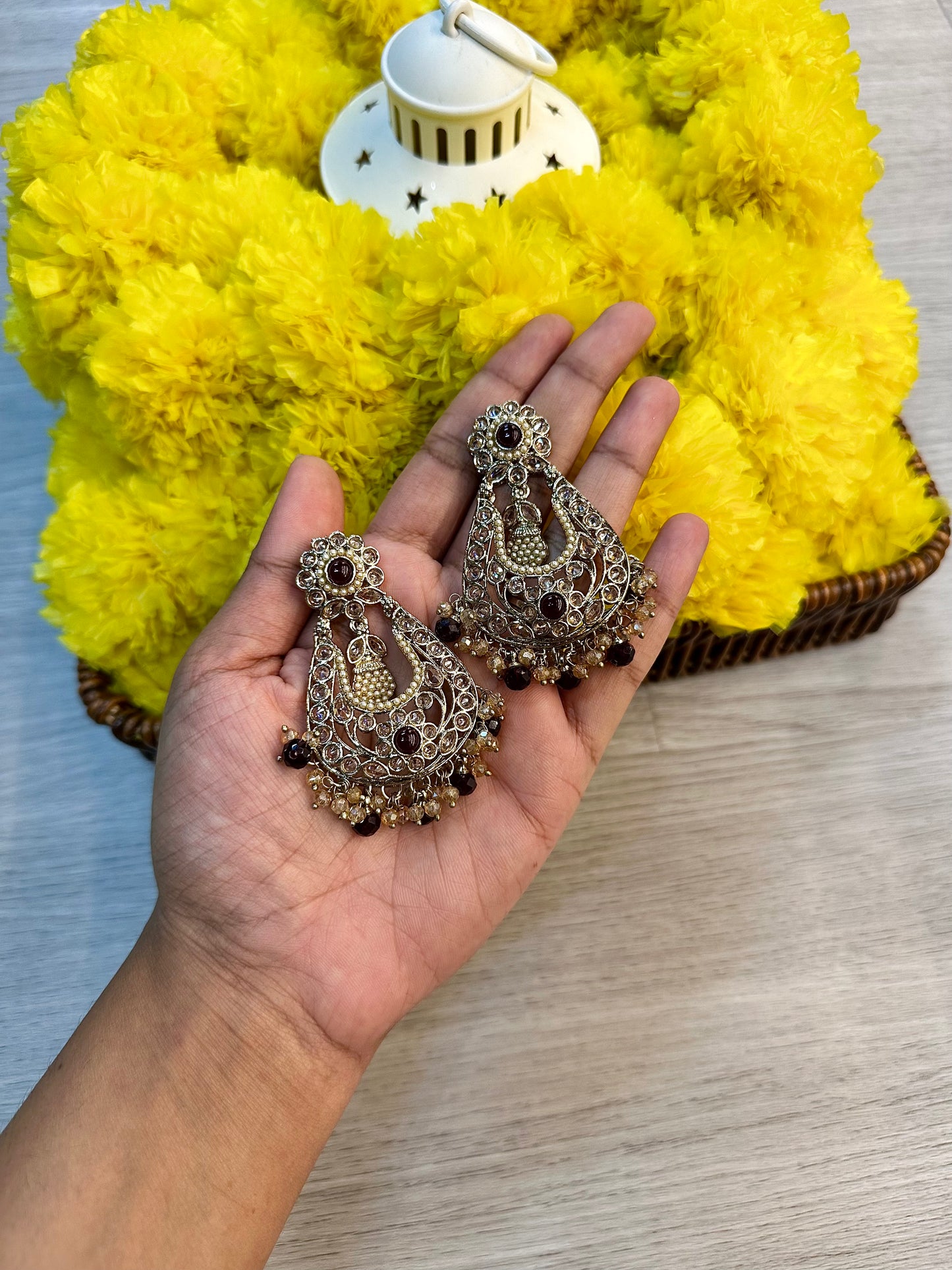 Black mehandi earrings