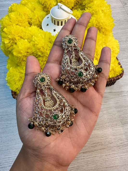 Emerald mehandi earrings