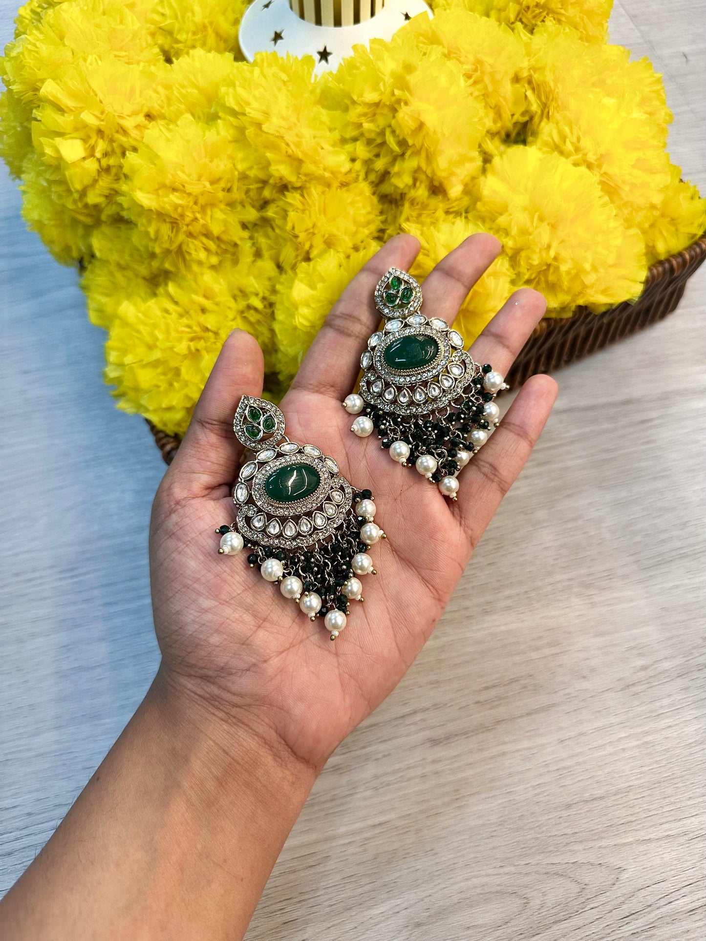 Emerald raindrop earrings