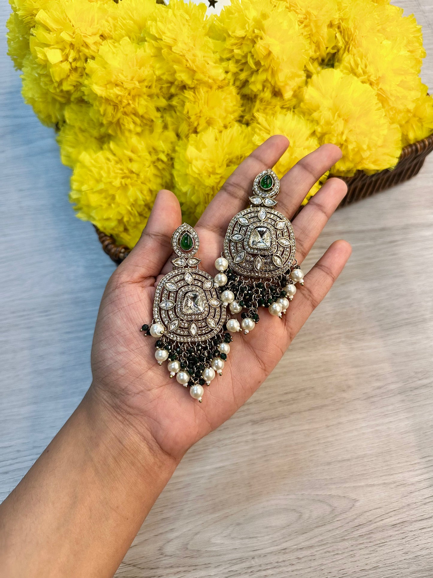 Emerald candy earrings