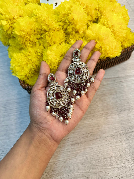Maroon candy earrings