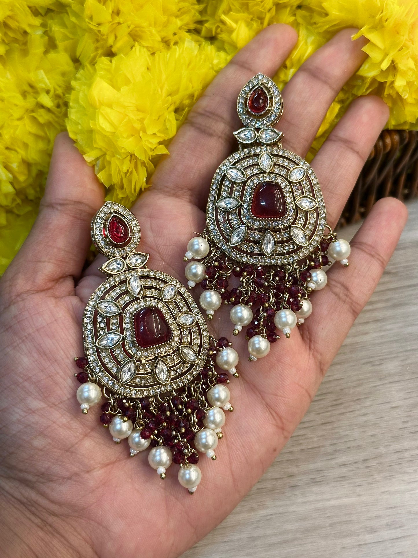 Maroon candy earrings