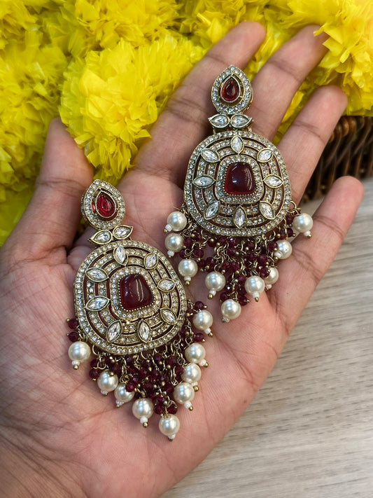 Maroon candy earrings