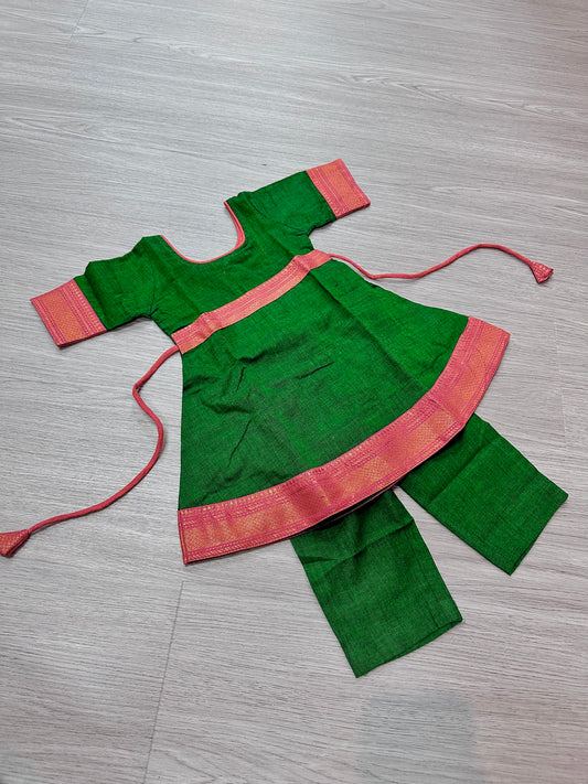 Green cotton anarkali