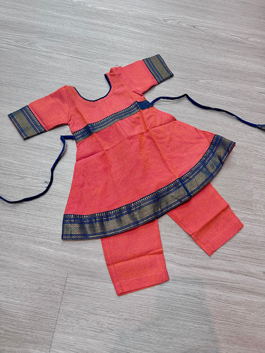 Pink cotton anarkali