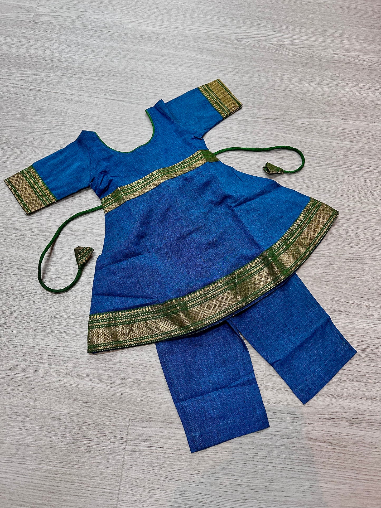 Blue cotton anarkali
