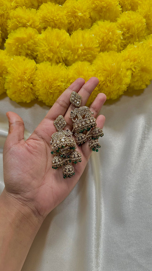 Elephant green earrings