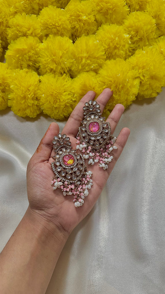 Marble baby pink earrings