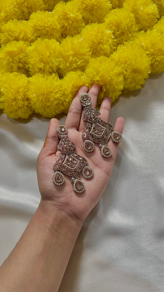 Neutral statement earrings