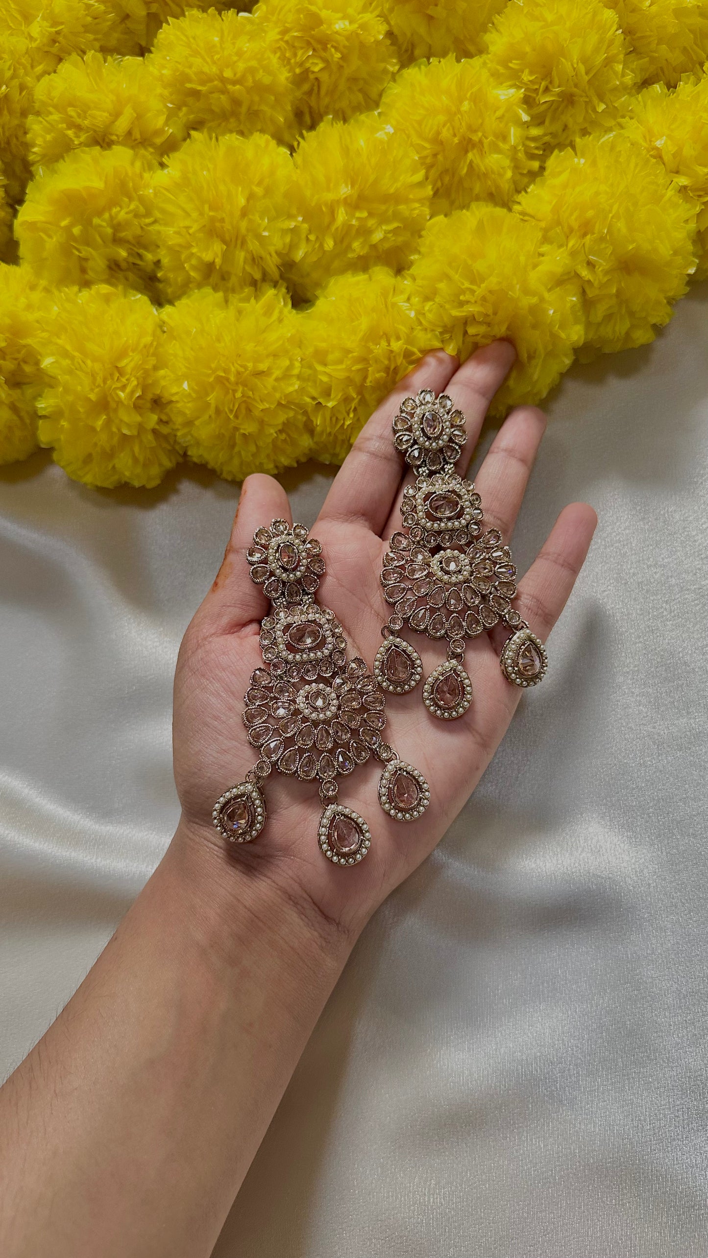 Neutral statement earrings