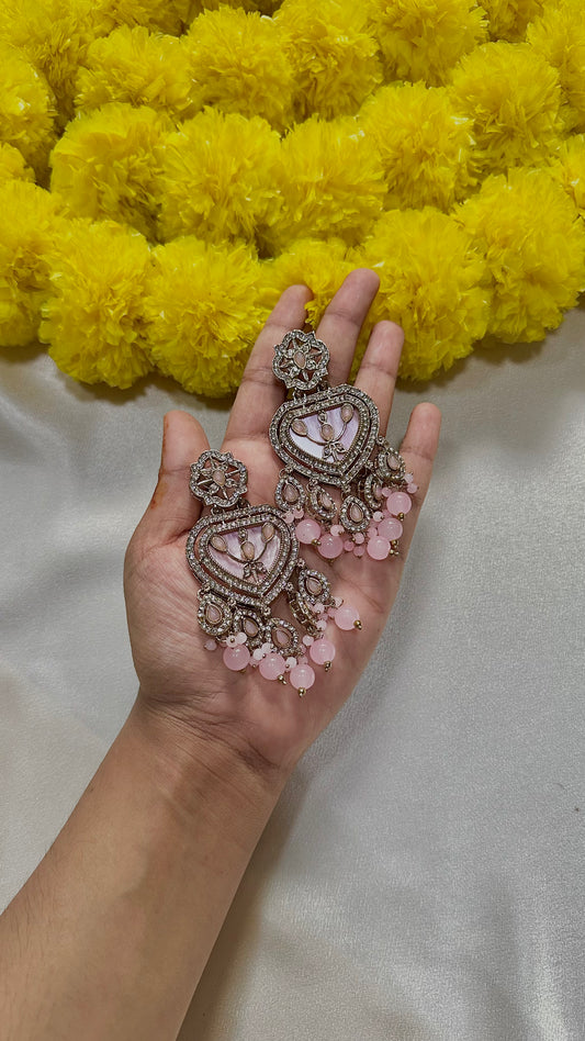 Baby pink mother of pearl earrings