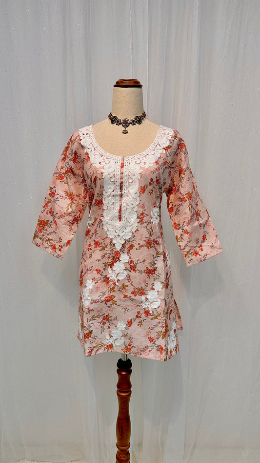 Chikankari floral short top