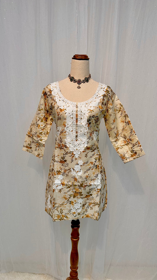 Chikankari floral short top