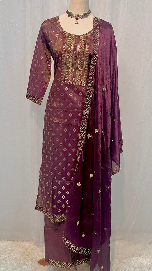 Burgundy straight cut kurti