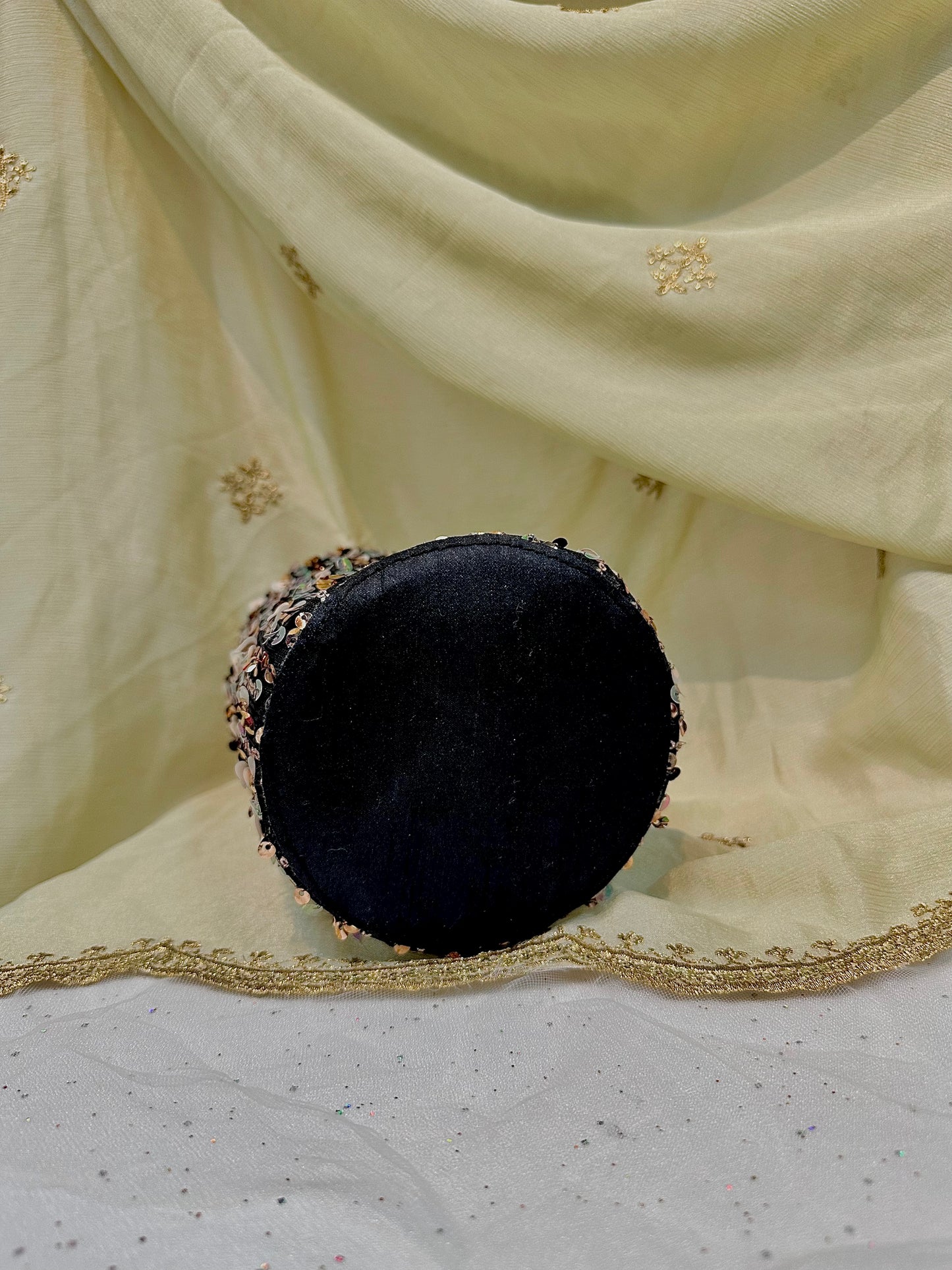 Shades of brown sequins potli