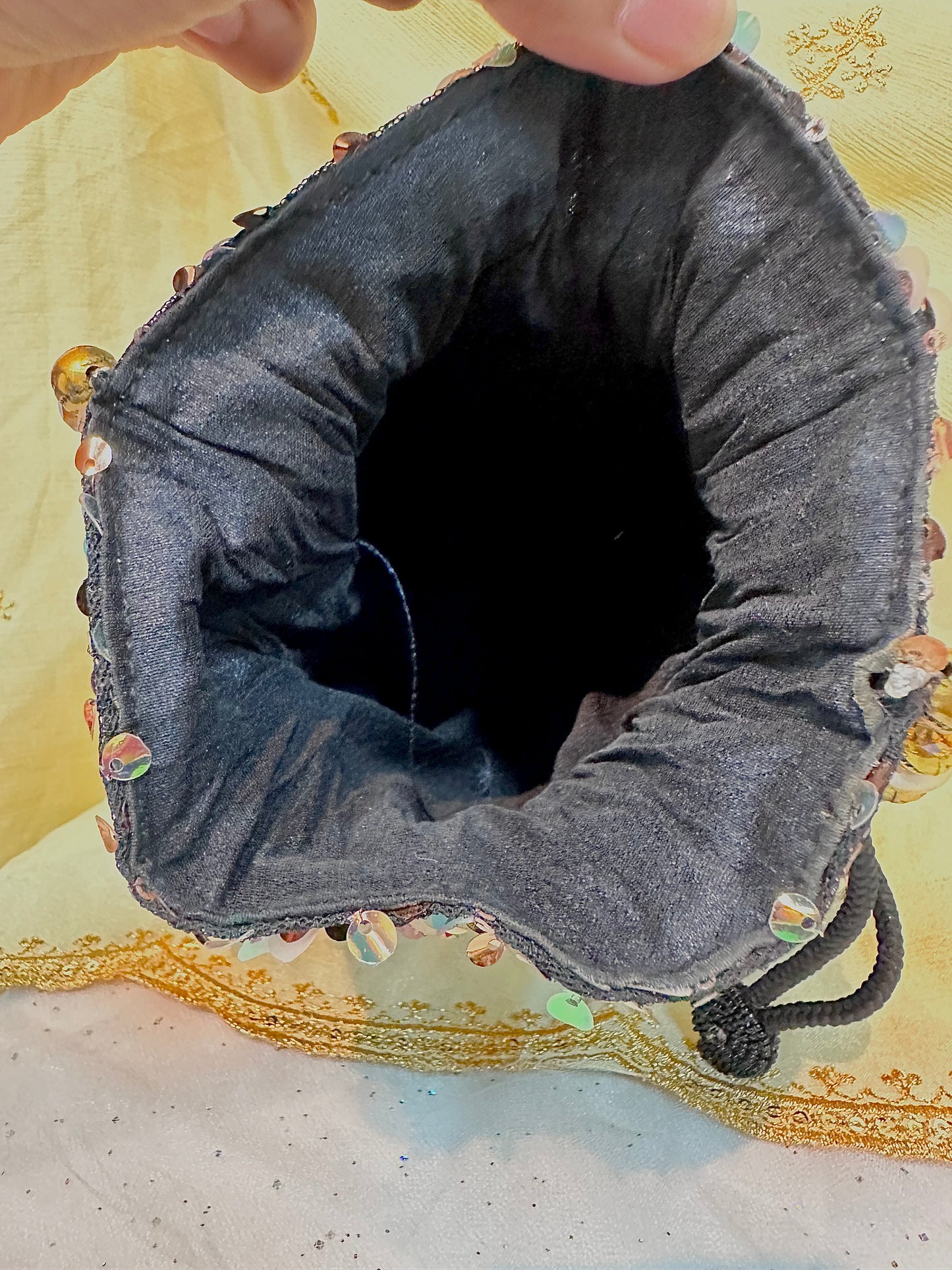 Shades of brown sequins potli