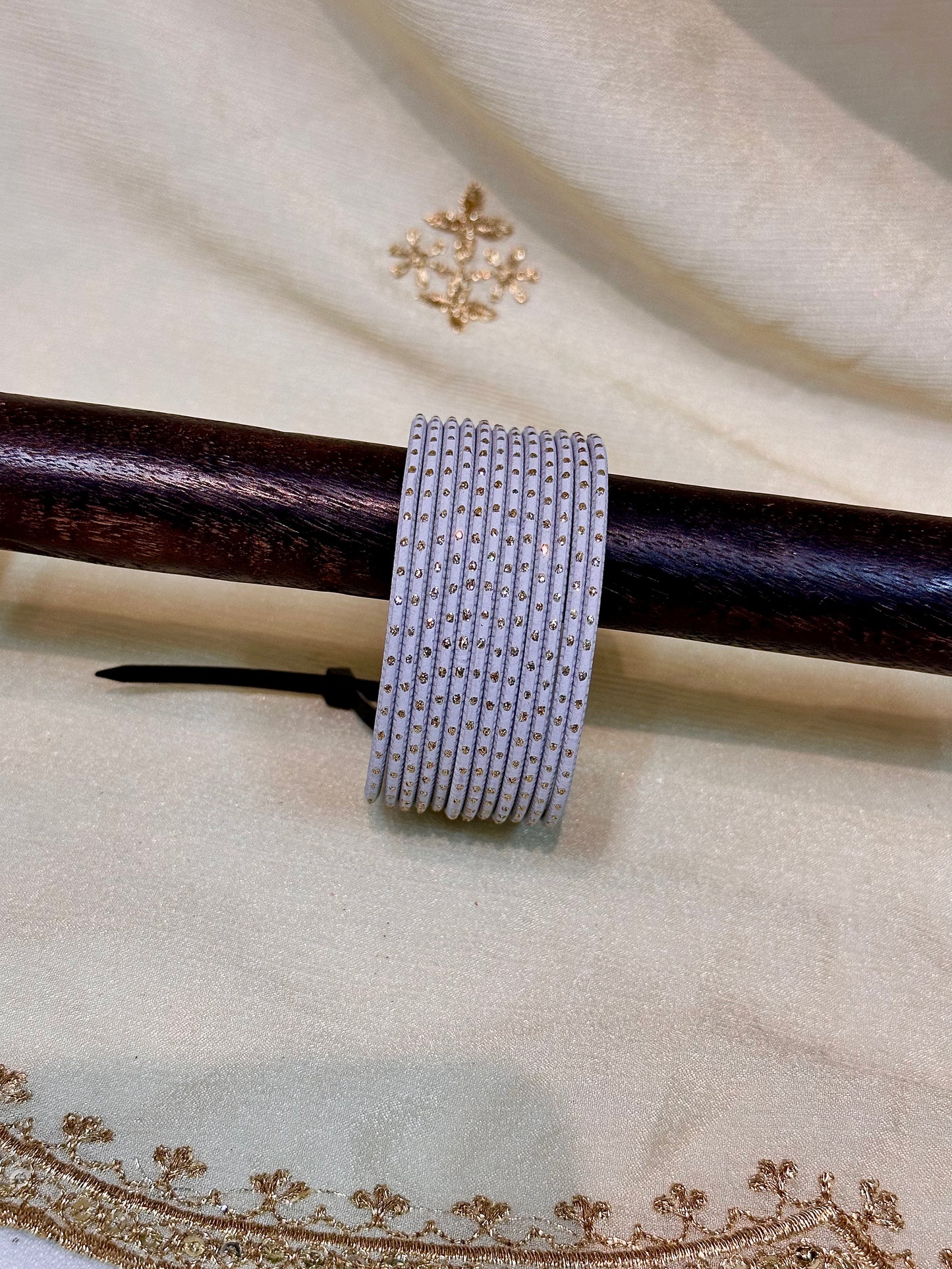 2.4 grey shimmer bangles