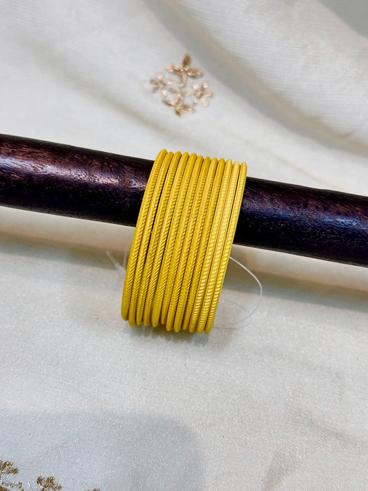 2.4 yellow plain matte bangles