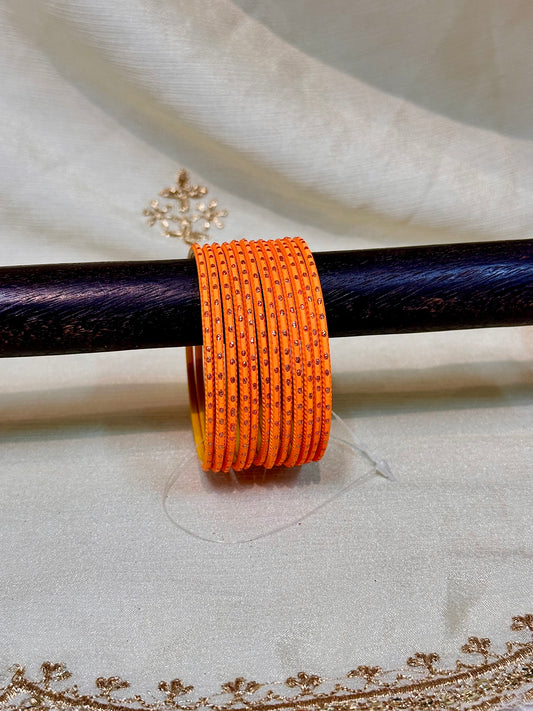 2.4 lava orange shimmer bangles