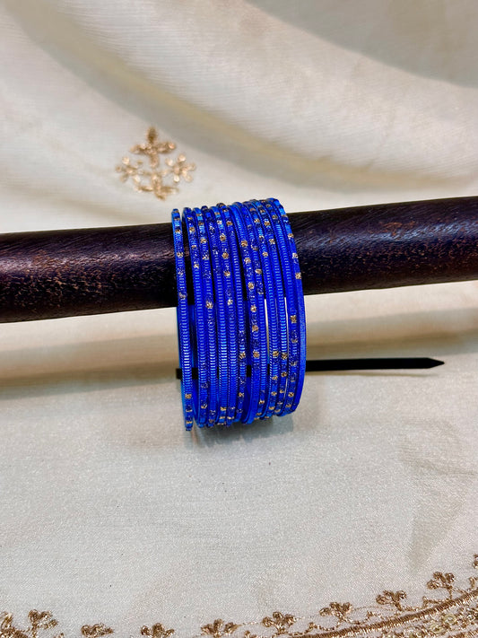 2.4 bright blue shimmer bangles