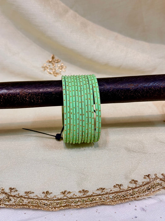 2.4 mint shimmer bangles