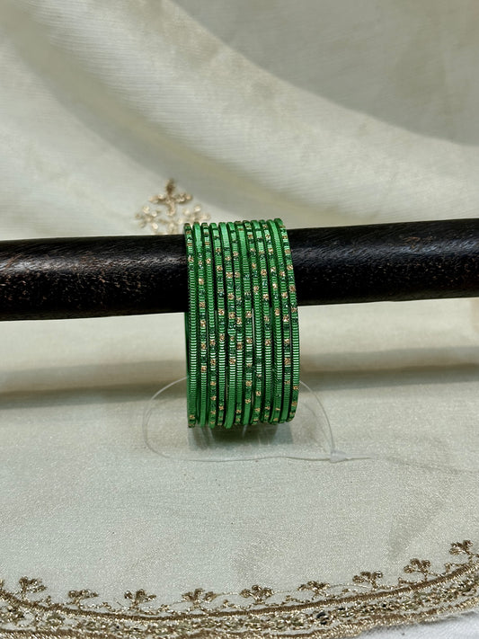2.4 fern green metallic bangles