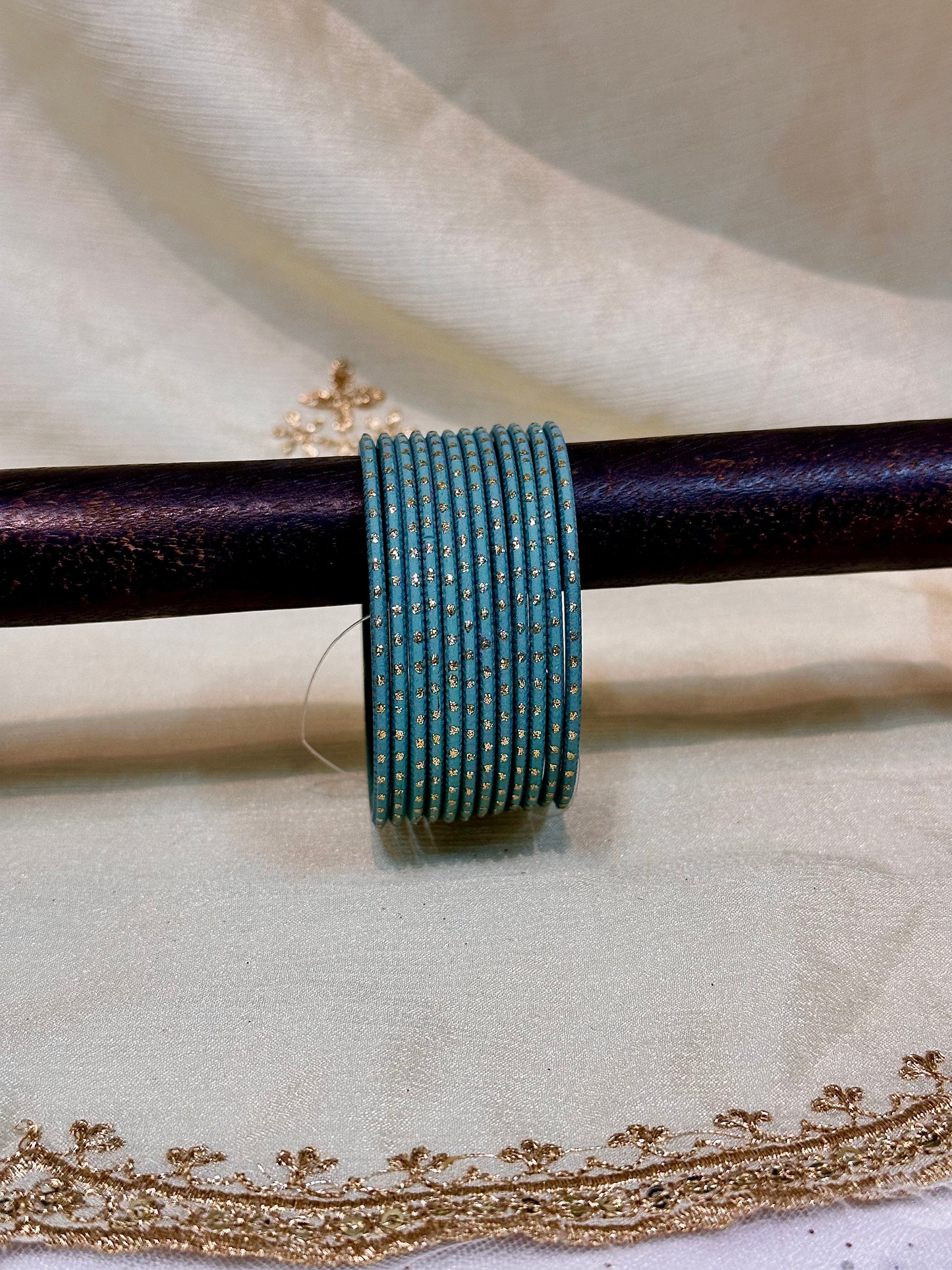 2.4 steel blue shimmer bangles