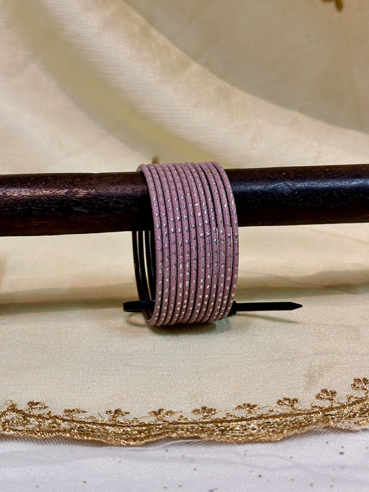 2.6 heather purple shimmer bangles