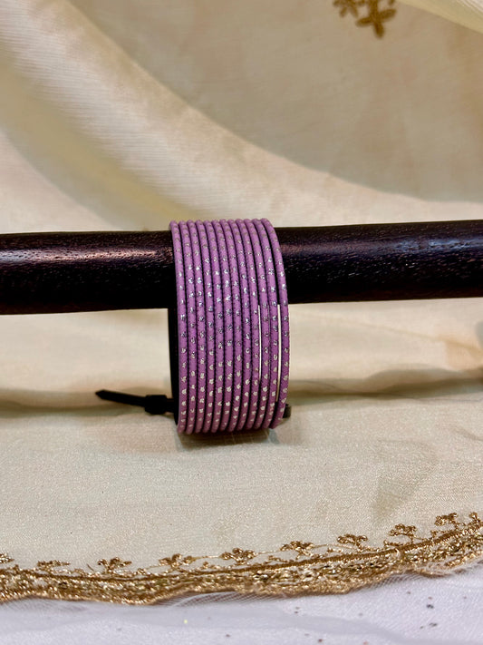 2.6 heather purple shimmer bangles