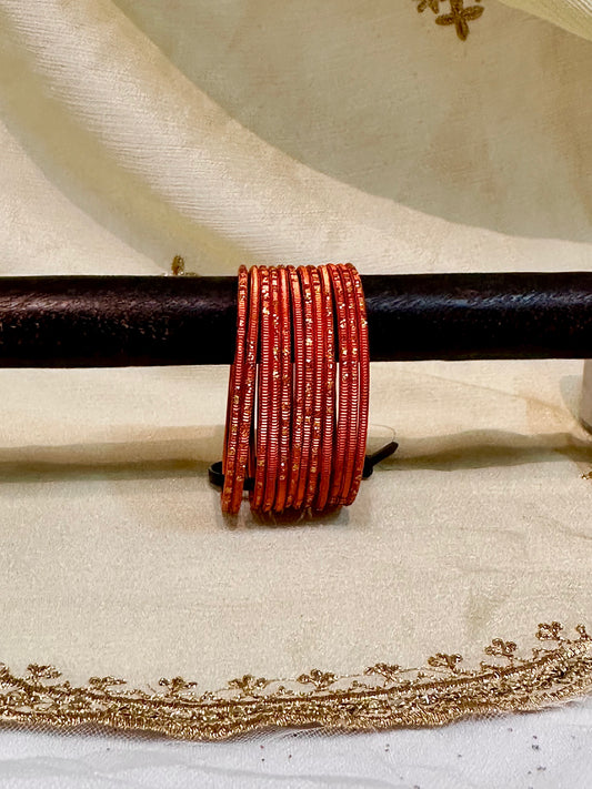2.6 fire orange shimmer bangles