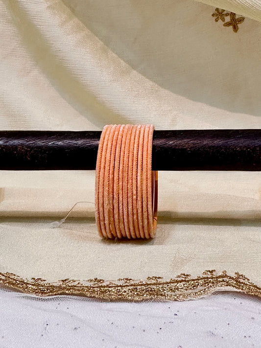 2.6 cantaloupe orange velvet bangles