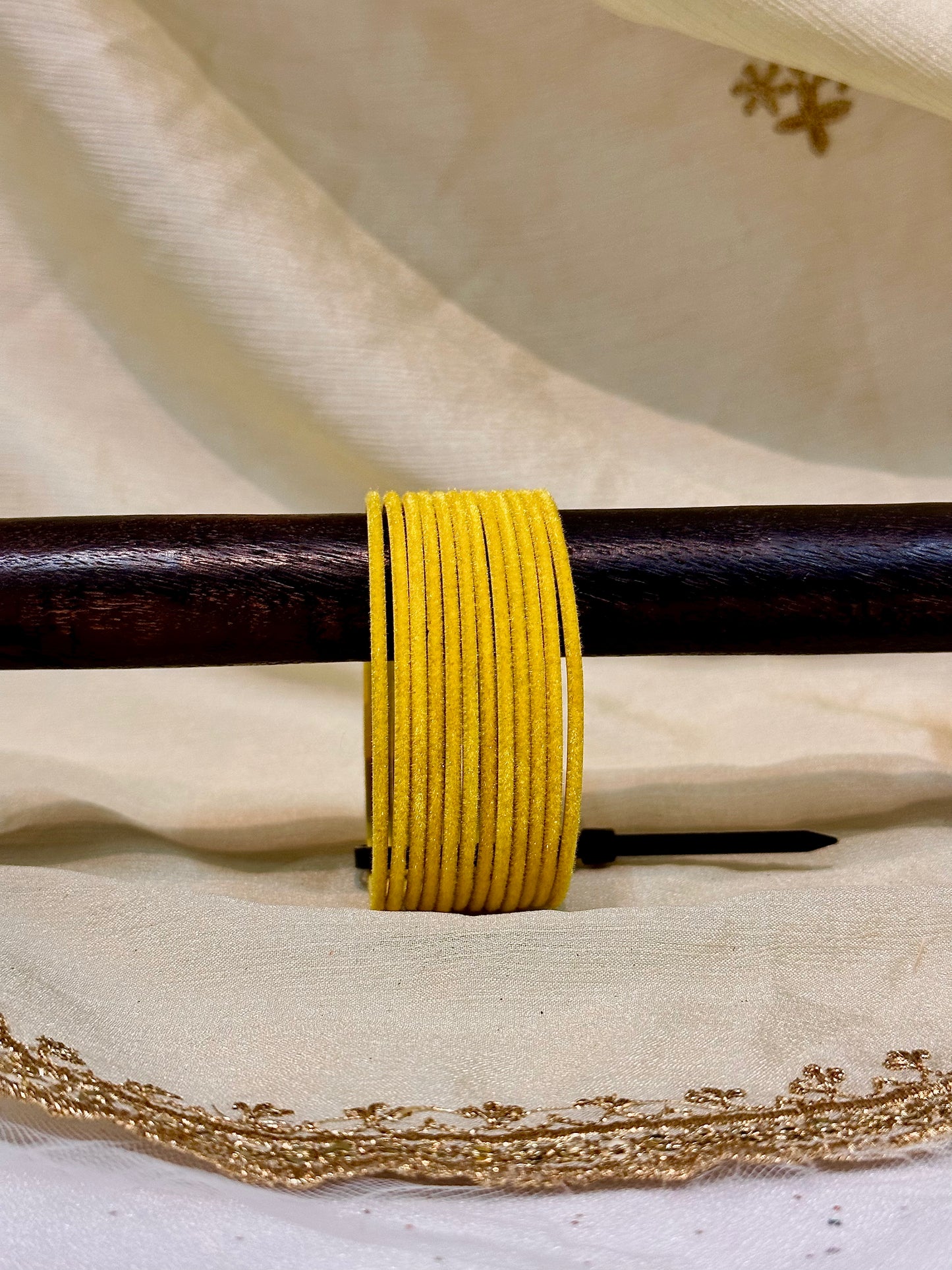 2.6 banana yellow velvet bangles